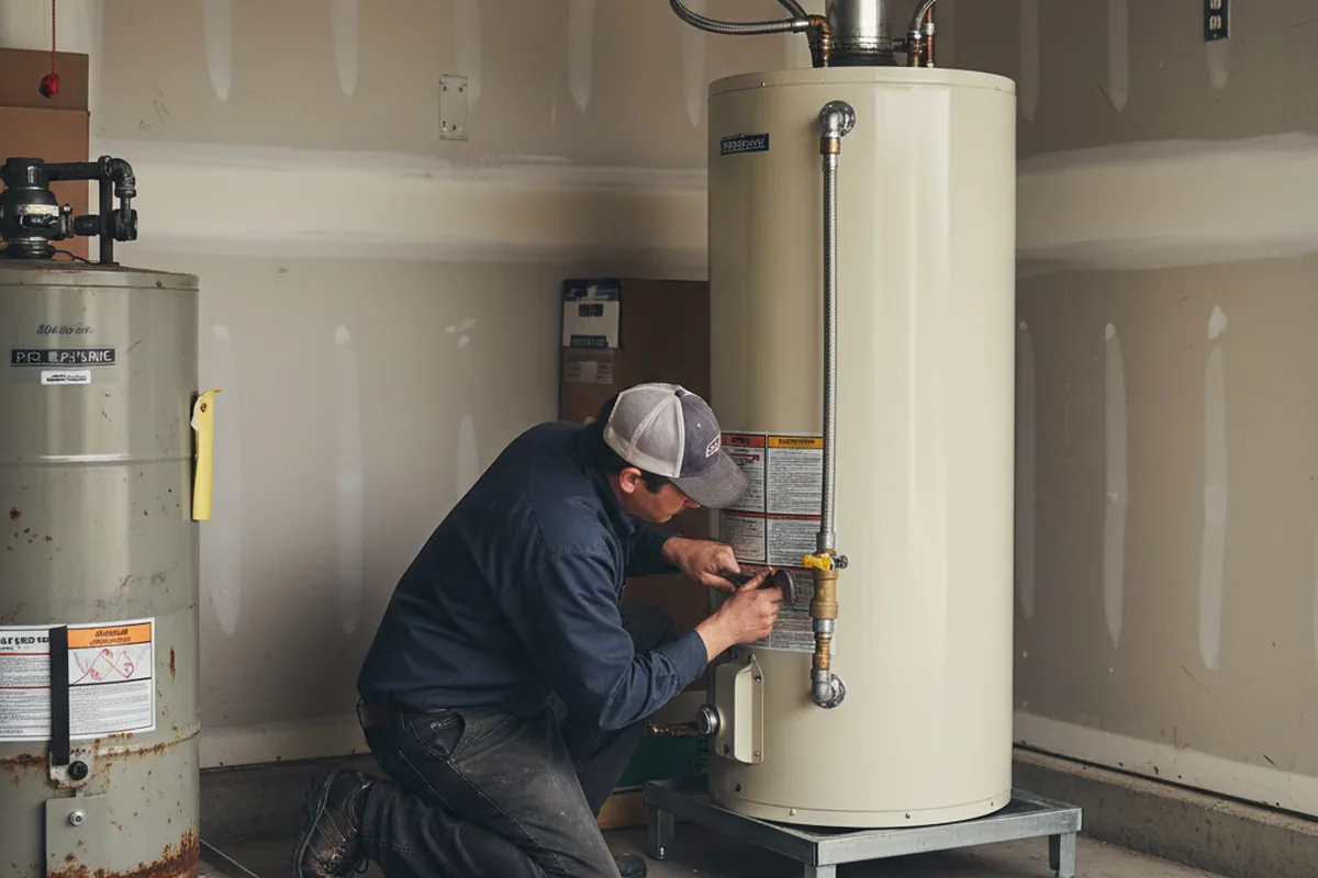 Water heater and shutoff valve replacement in Exeter