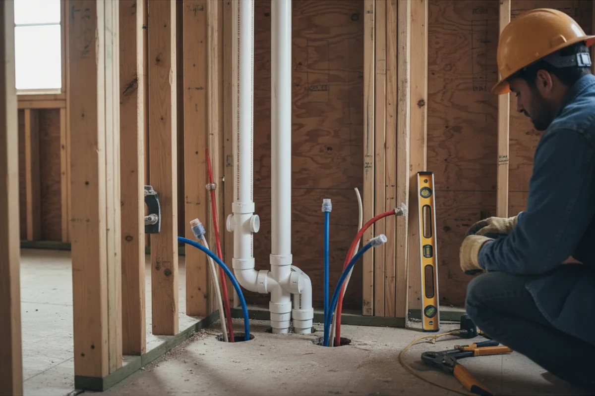 Drain and supply rough-in during Garbage Disposal Repair in Exeter